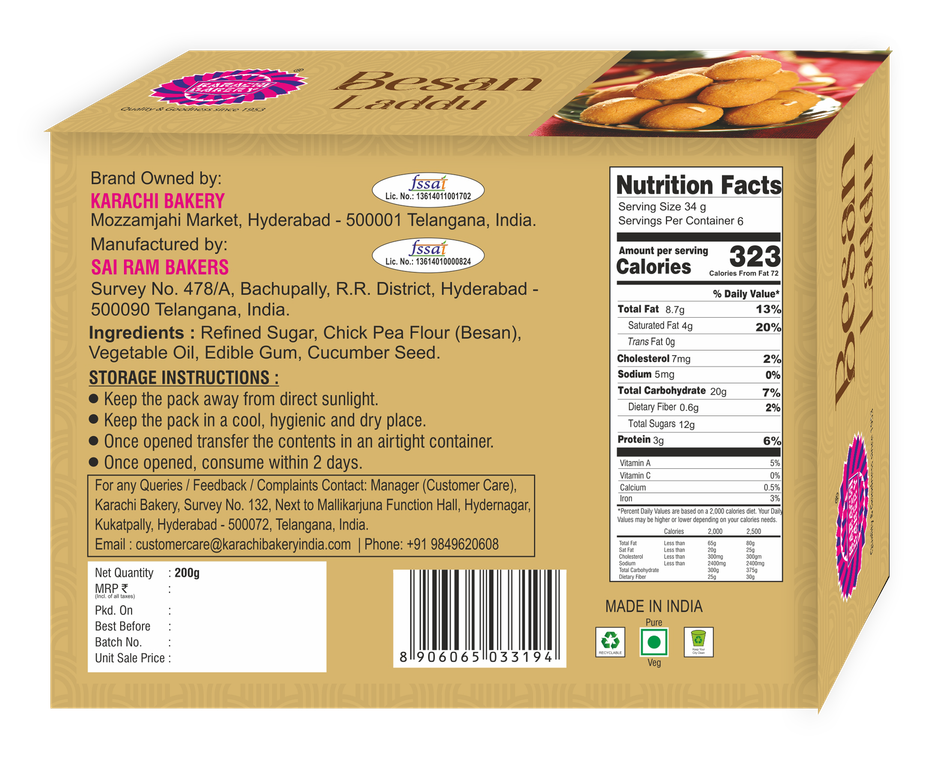 Karachi Bakery Besan Laddu | Sweet & Delicious